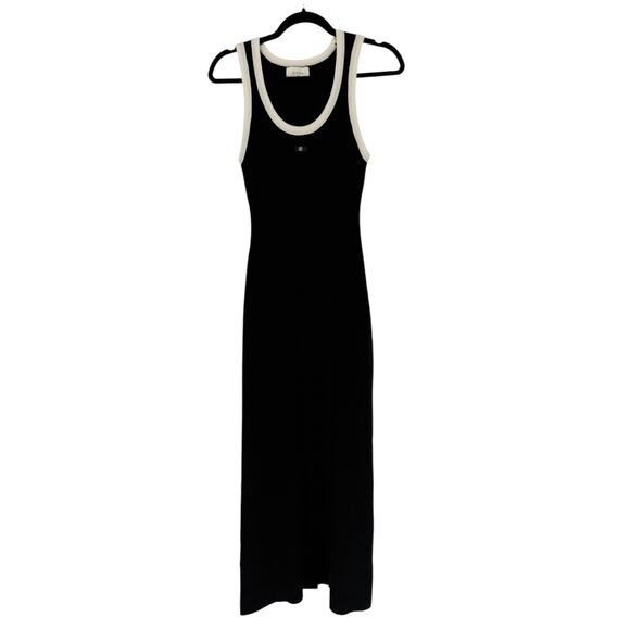 DISSH Signature Black White Contrast Midi Long Knit Tank Dress Size Medium - Picture 2 of 8